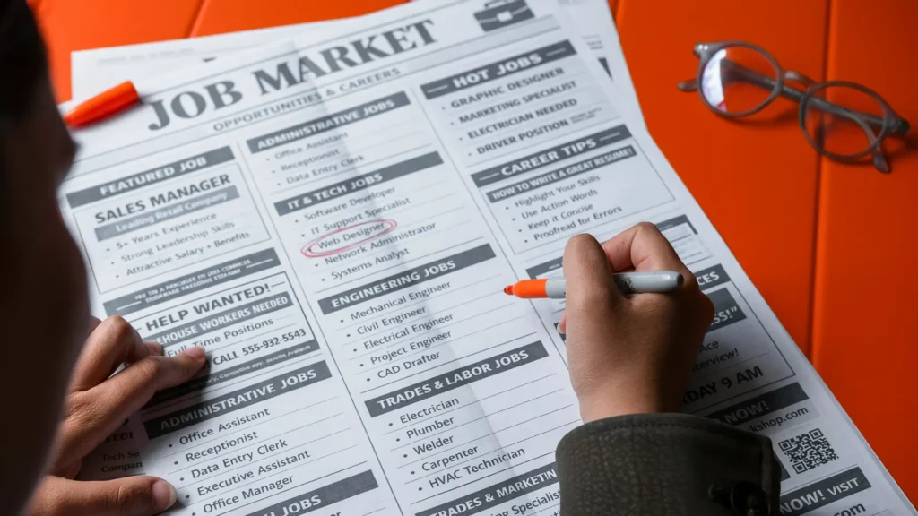 KI verändert Jobs: Konzeptbild zur Jobsuche und neuen Karrierewegen